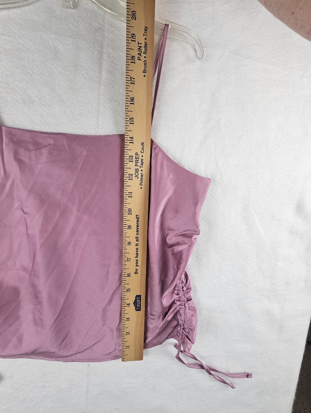 Pink Rose Womens M Ruched Adjustable Tank Top Spaghetti Straps Dusty Mauve NWT - Picture 9 of 11